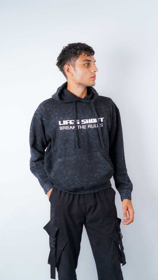 Black Ember washed hoodie