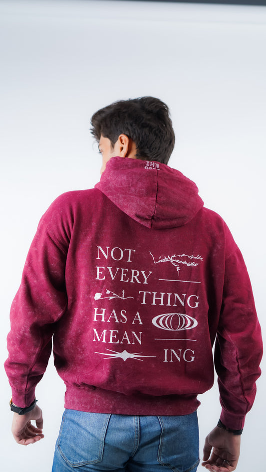 Rustic Noir Maroon washed hoodie